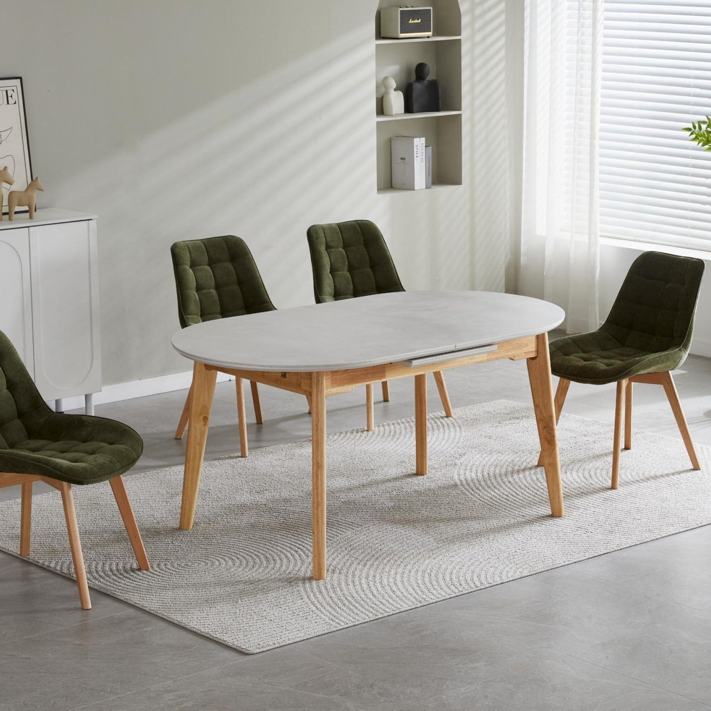 Sweden Ceramic Extension Dining Table - Light Grey