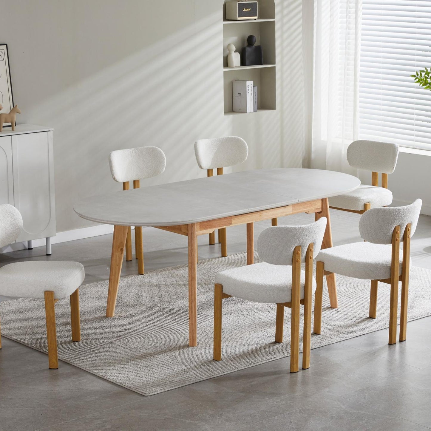 Sweden Ceramic Extension Dining Table - Light Grey