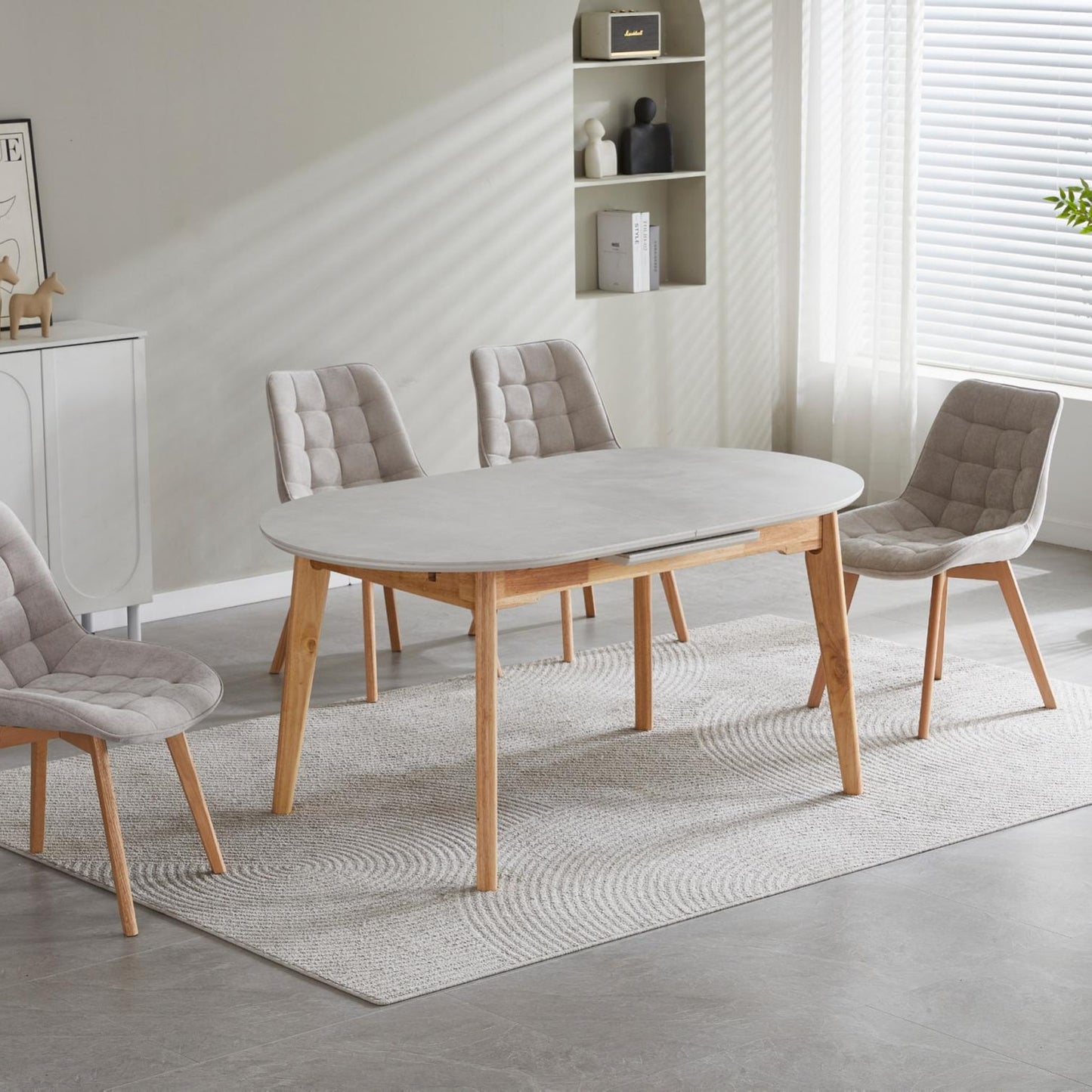 Sweden Ceramic Extension Dining Table - Light Grey