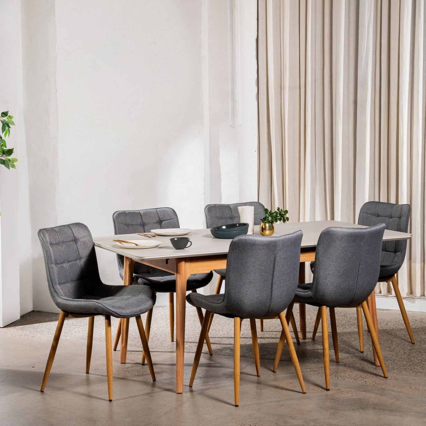 Sydney Fabric Dining Chair Set of 2