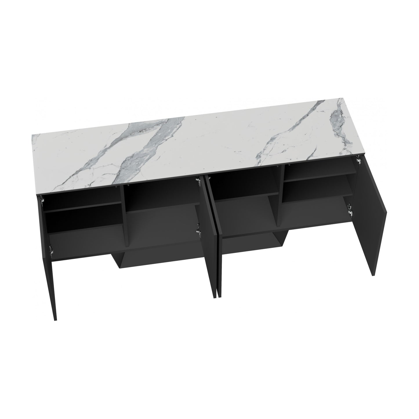 Symphony Marmo Ceramic Sideboard - White Storm