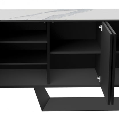 Symphony Marmo Ceramic Sideboard - White Storm