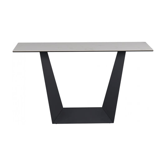 Symphony Marmo Ceramic Console Table - White Storm