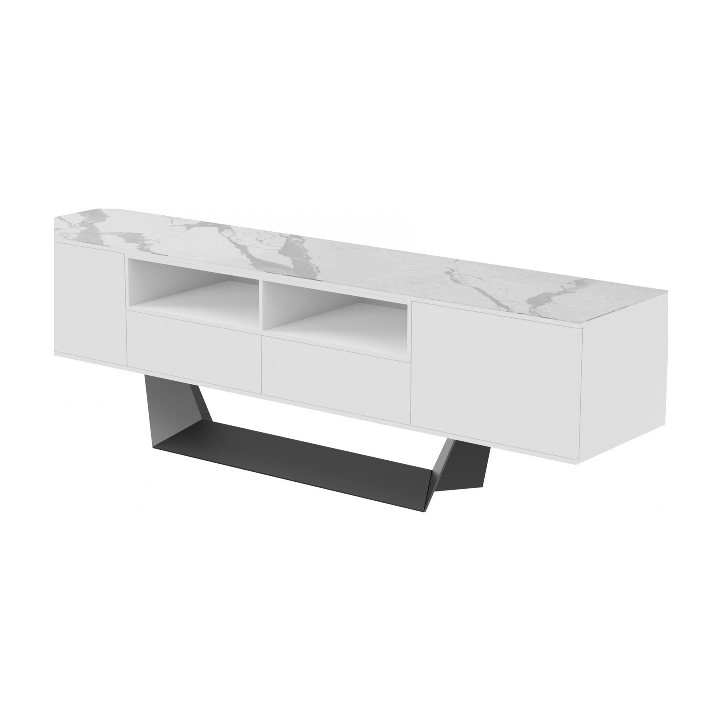 Symphony Marmo Ceramic TV Entertainment Unit - White Storm