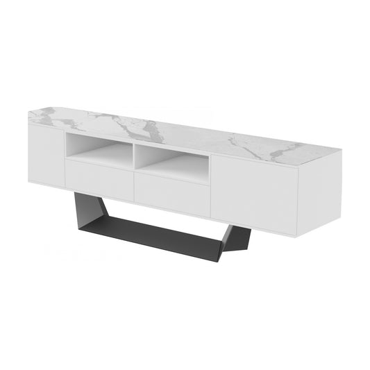 Symphony Marmo Ceramic TV Entertainment Unit - White Storm