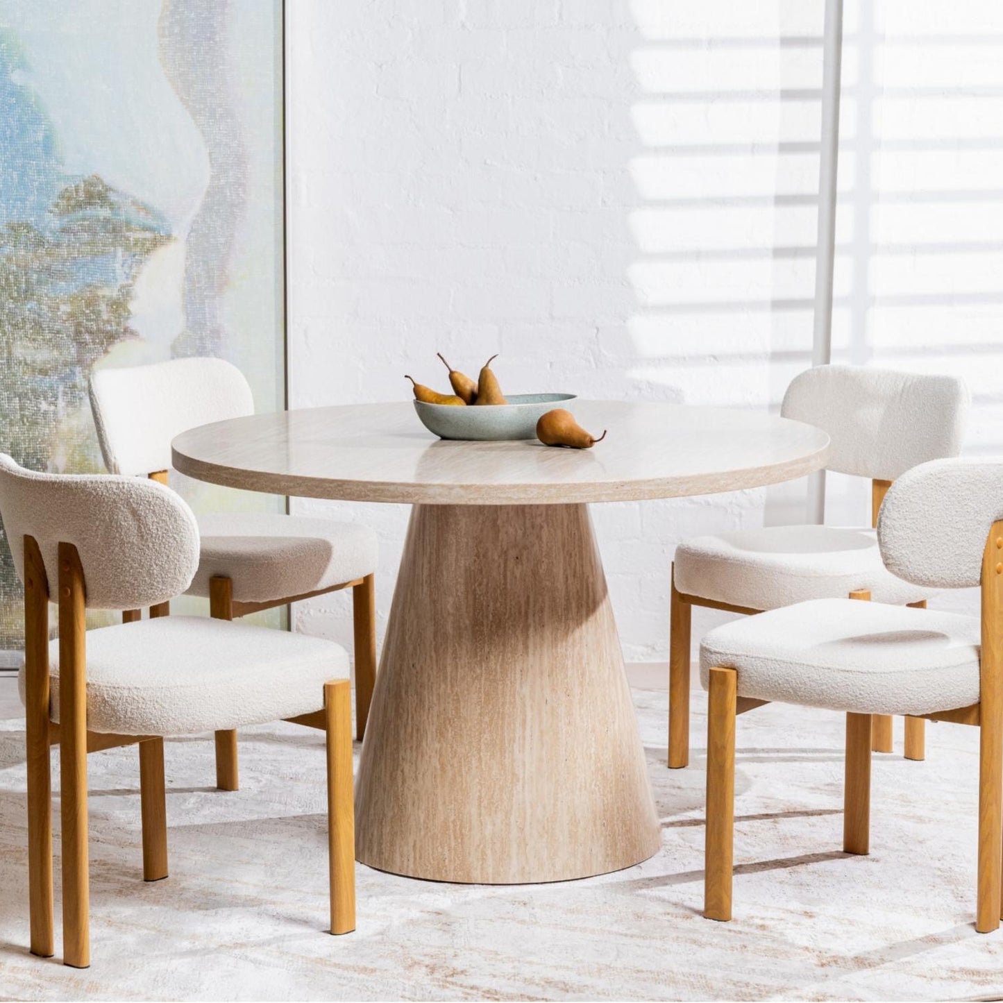 Tessa Wood Dining Table - French Fawn