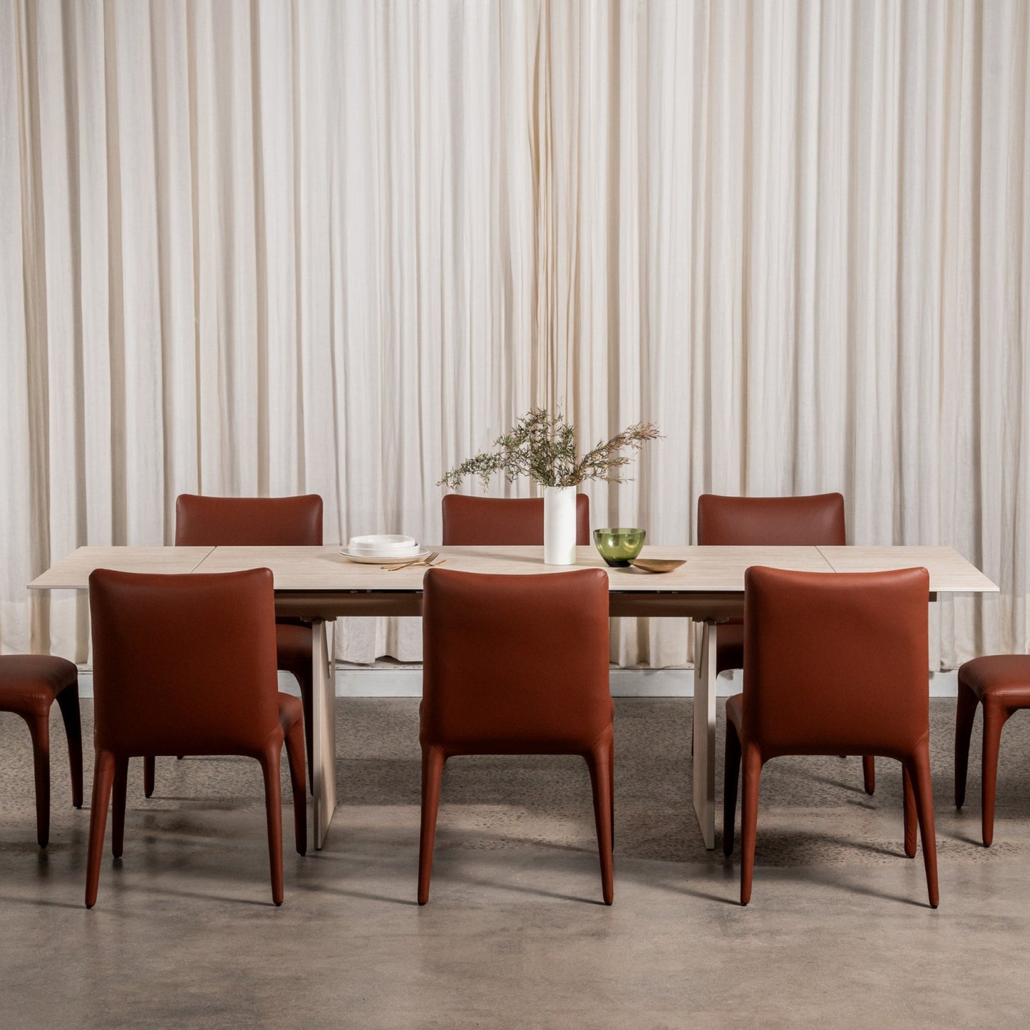 Toulon Pu Dining Chair Set of 2 - Tan