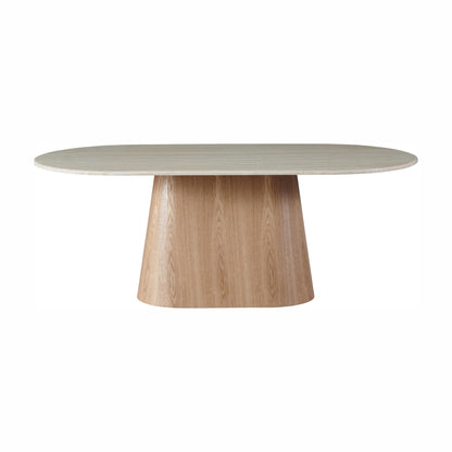 Waverley Large Dining Table - White Travertine