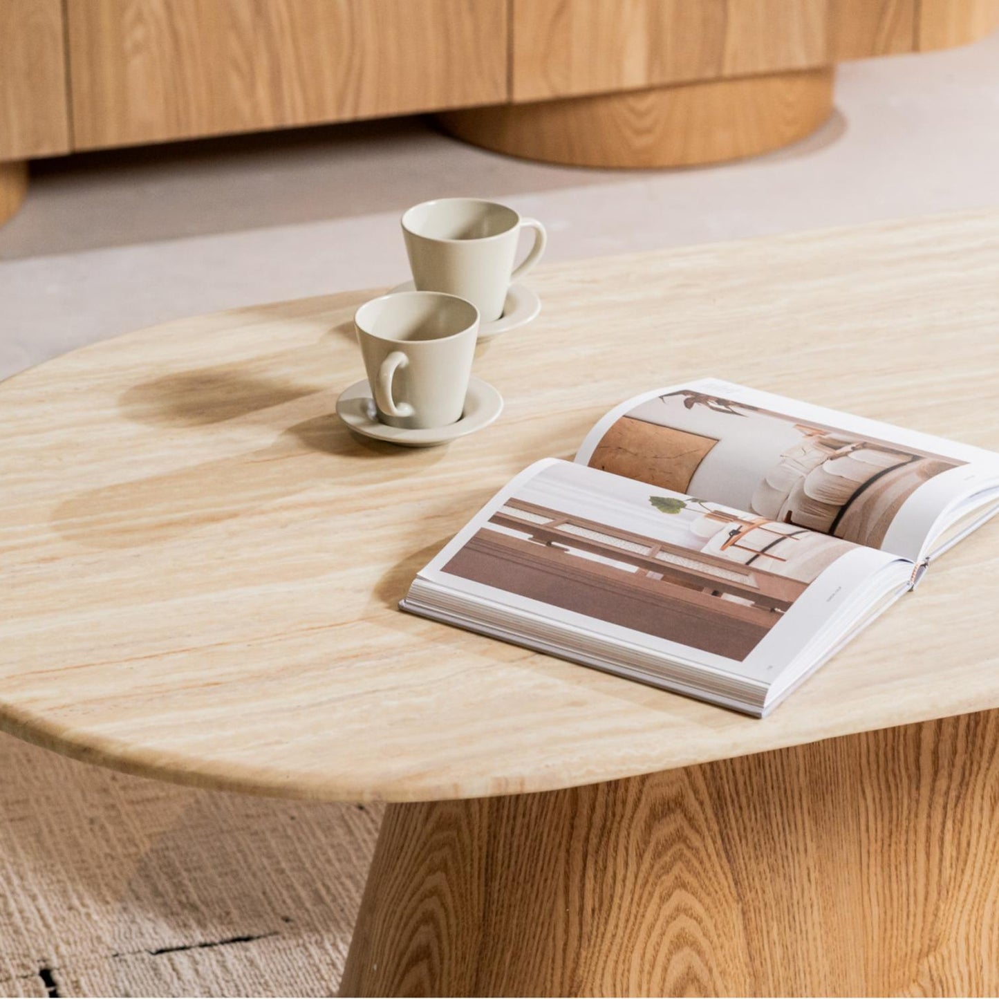 Waverley Coffee Table - White Travertine