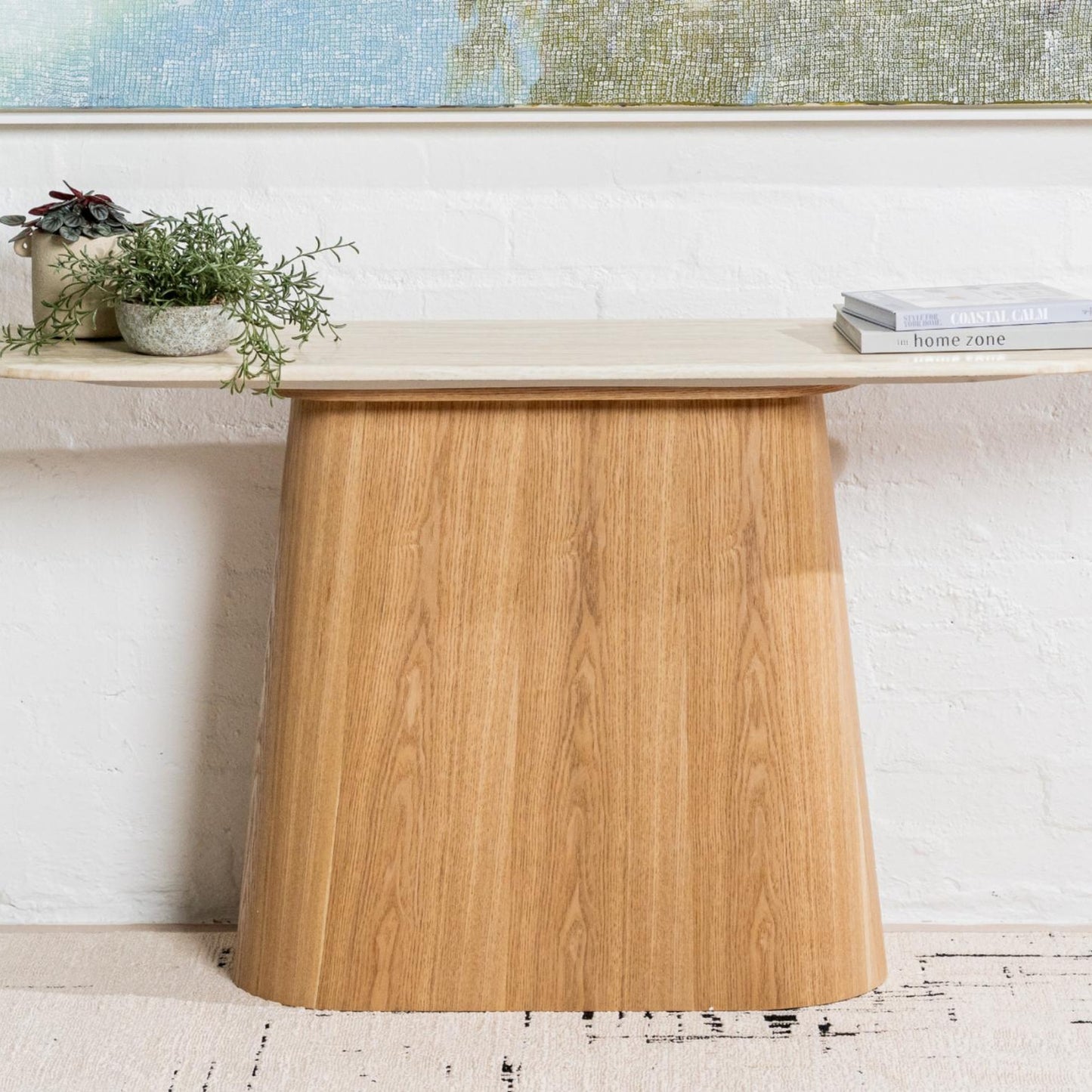 Waverley Console Table - White Travertine