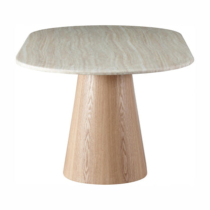 Waverley Large Dining Table - White Travertine