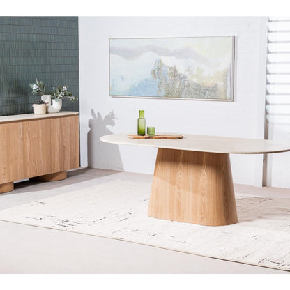 Waverley Dining Table - White Travertine