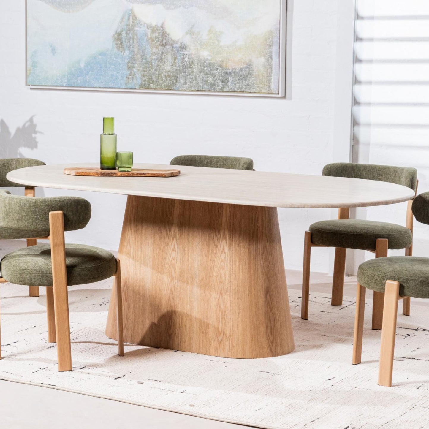 Waverley Dining Table - White Travertine