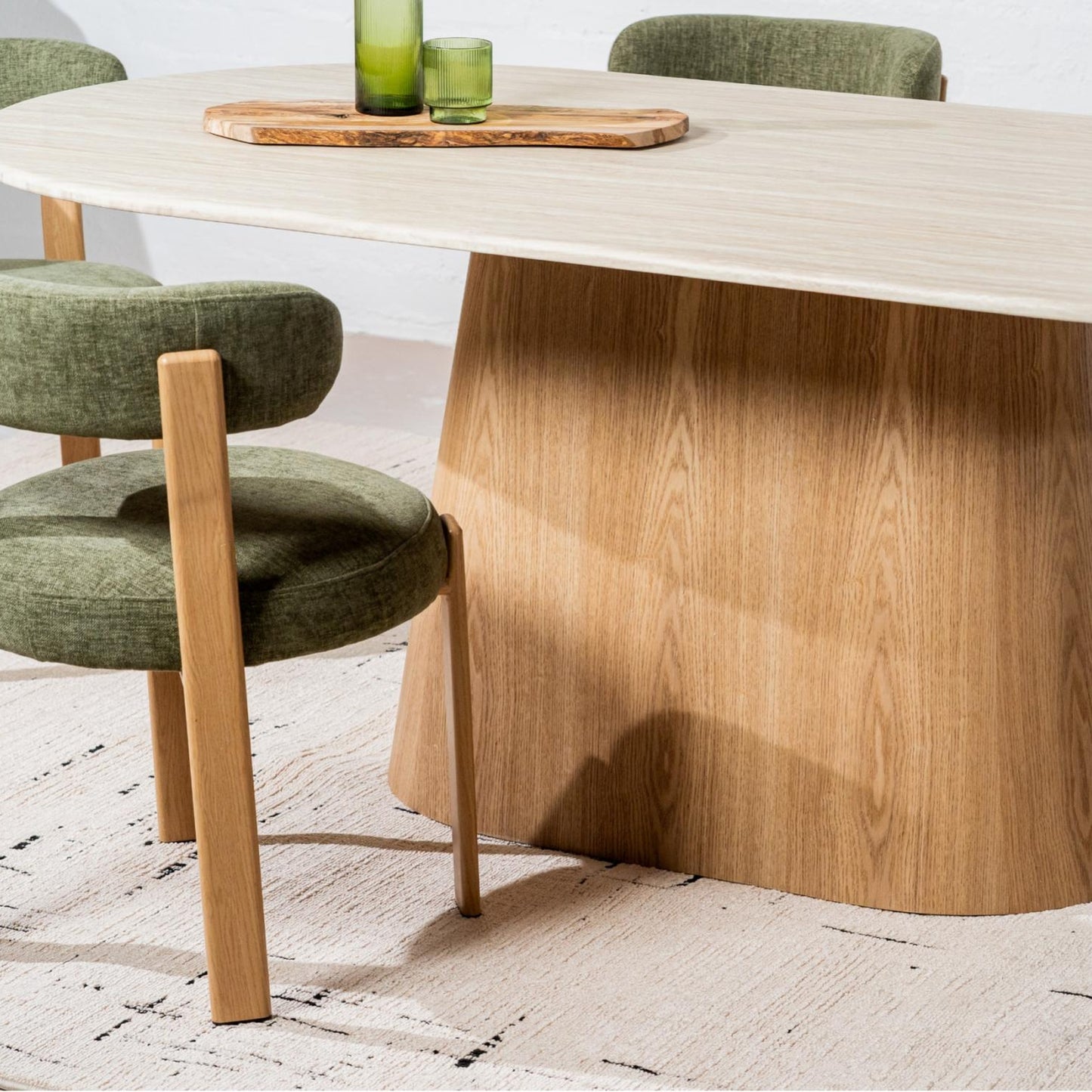 Waverley Large Dining Table - White Travertine