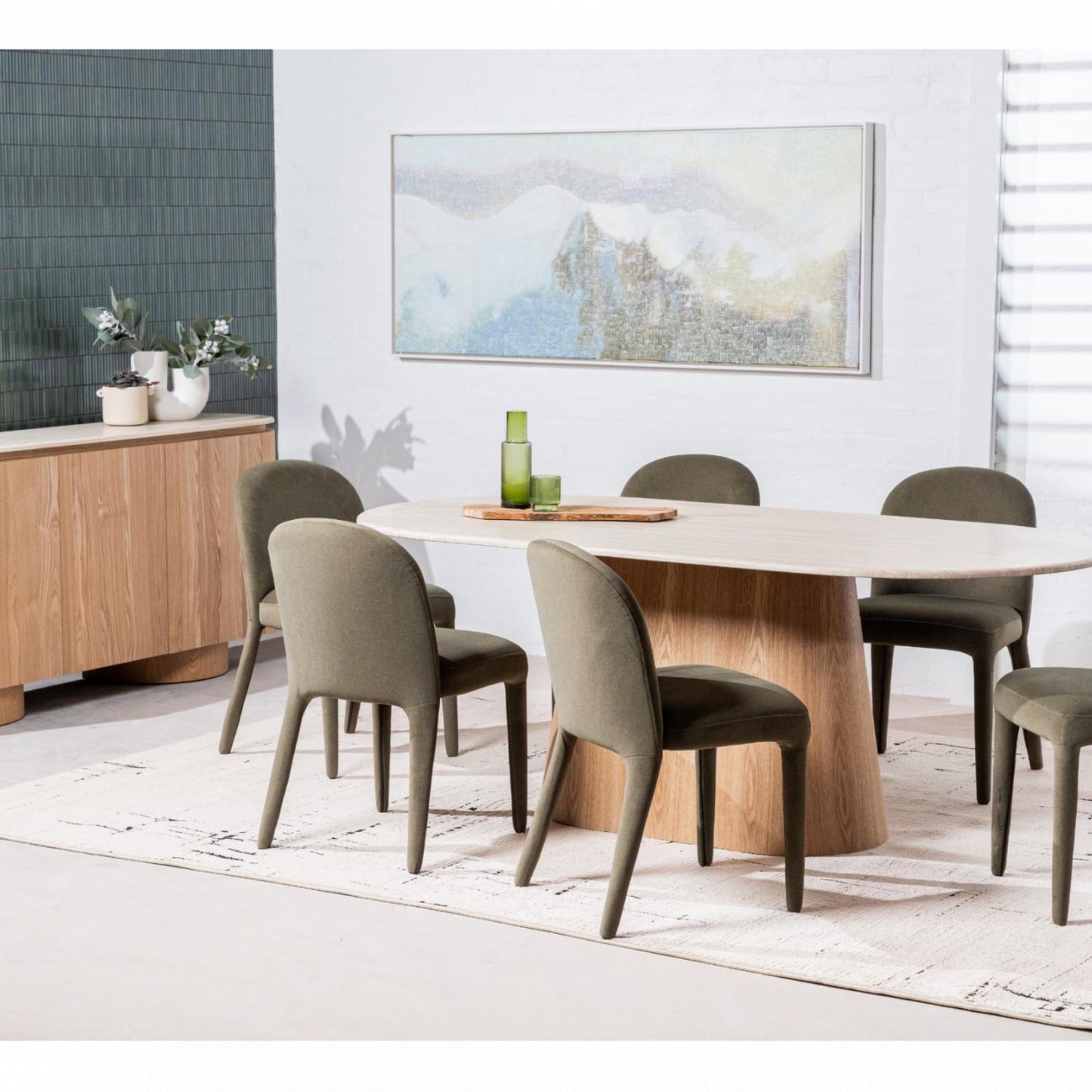 Waverley Occassional Stone Sidebord Buffet Table - White Travertine