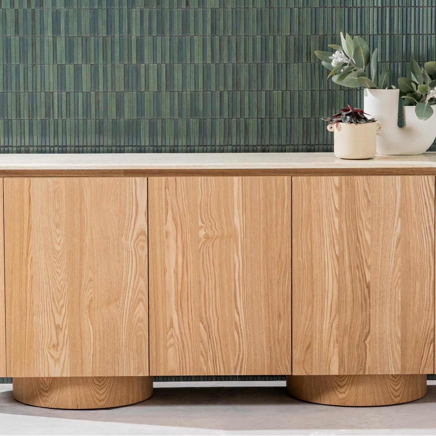 Waverley Occassional Stone Sidebord Buffet Table - White Travertine