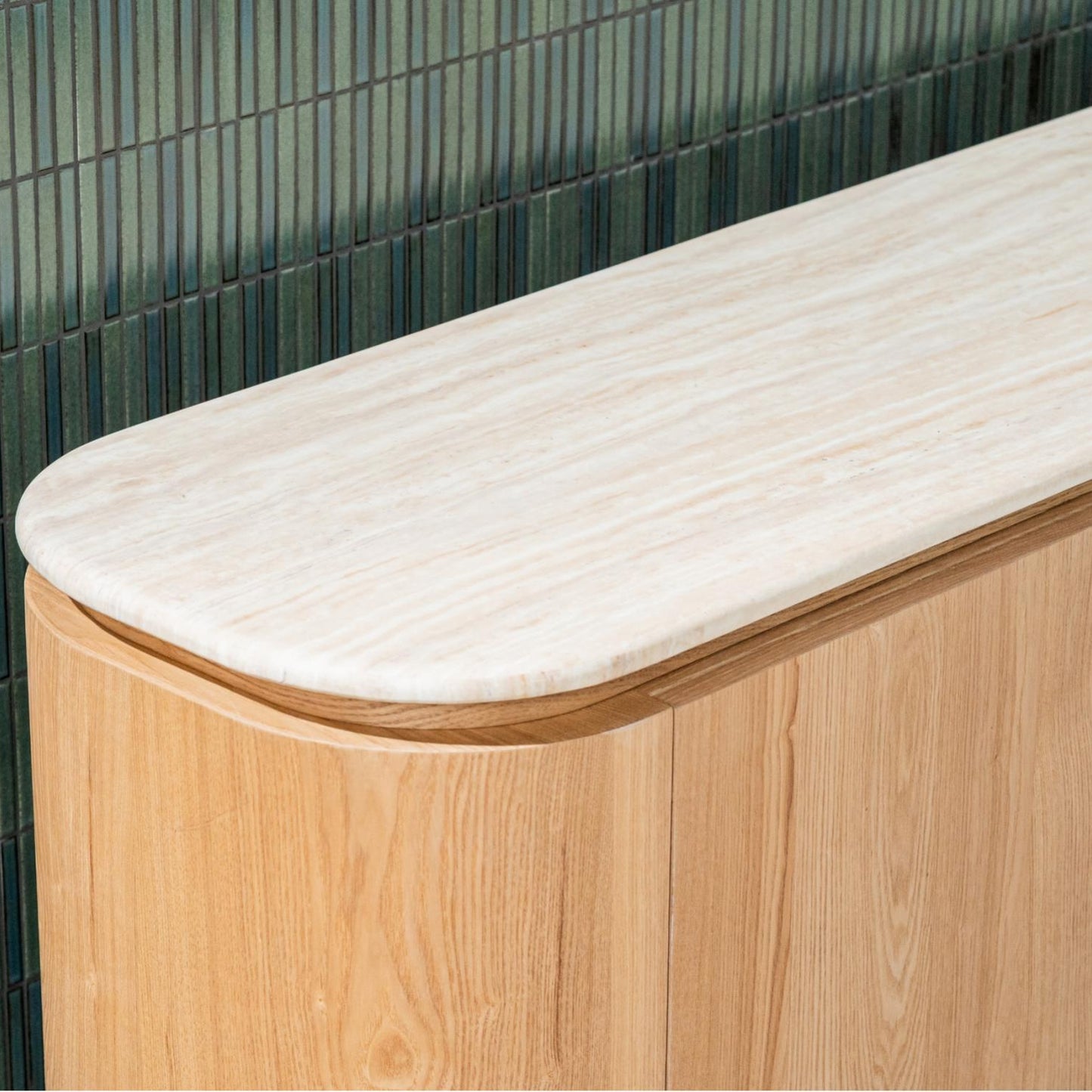 Waverley Occassional Stone Sidebord Buffet Table - White Travertine