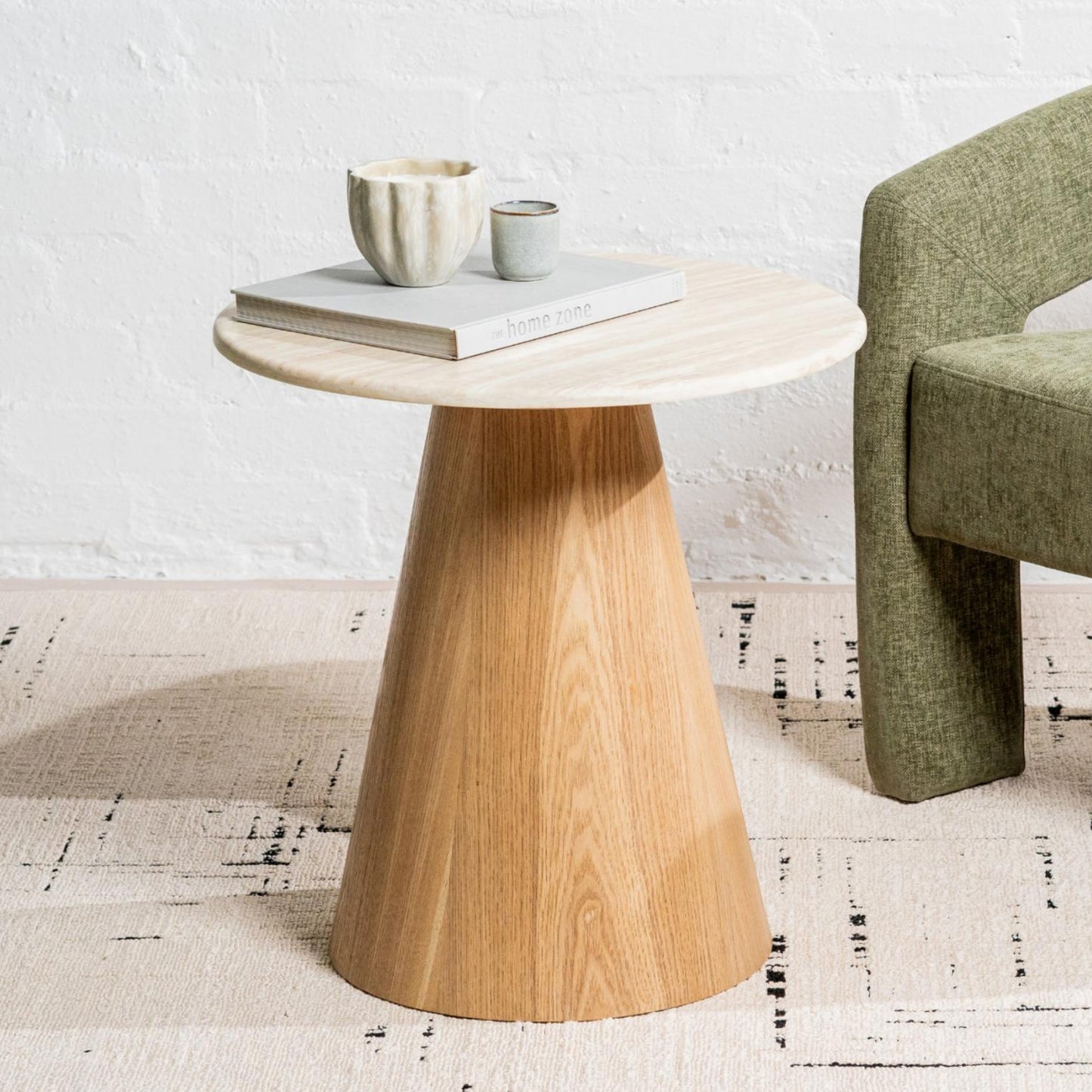 Waverley Side Table - White Travertine