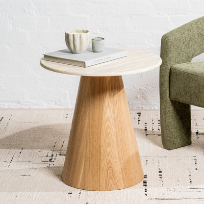 Waverley Side Table - White Travertine