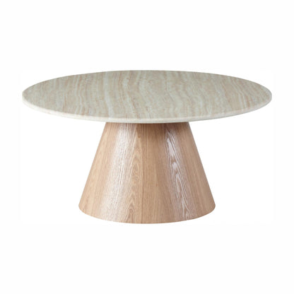 Waverley Coffee Round Table - White Travertine